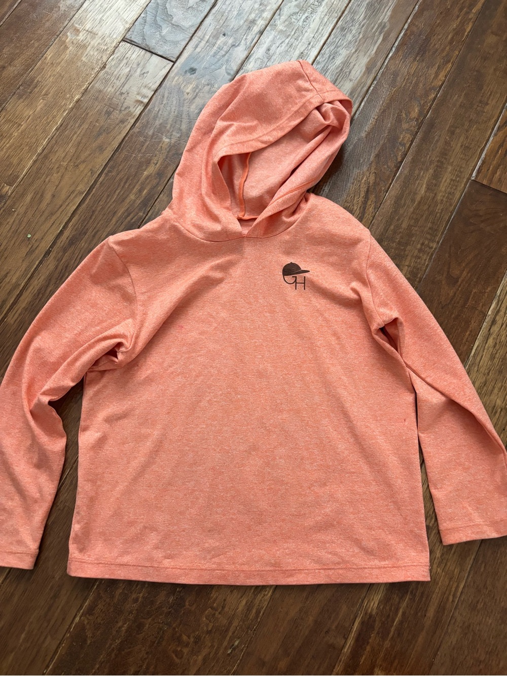 George Hats 2XL 6/7 Orange Hoodie Sun Shirt Long Sleeve Rashguard Swim